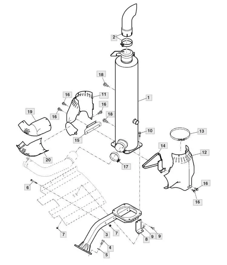 john deere l130 exhaust diagram