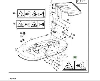 john deere la135 mower deck diagram