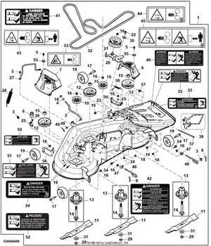 john deere lawn mower deck diagram