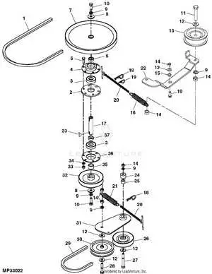 john deere lt160 42 inch deck belt diagram