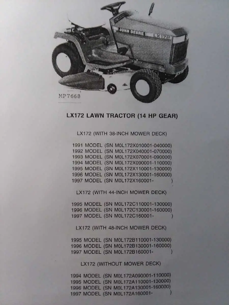 john deere lx176 parts diagram pdf