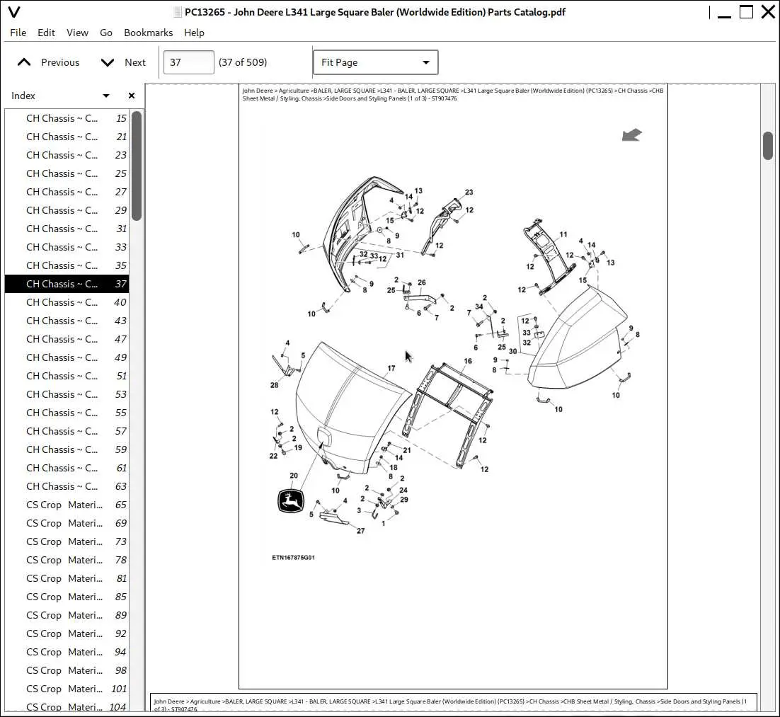 john deere model number 265 parts diagram