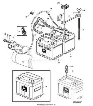 john deere mower battery diagram two