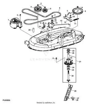 john deere mower deck belt diagram l120