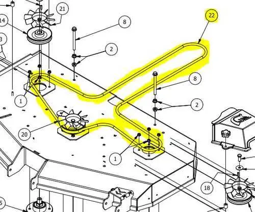 john deere mower deck belt diagram