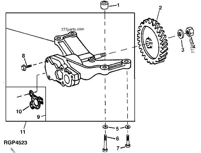 john deere oil pump diagram
