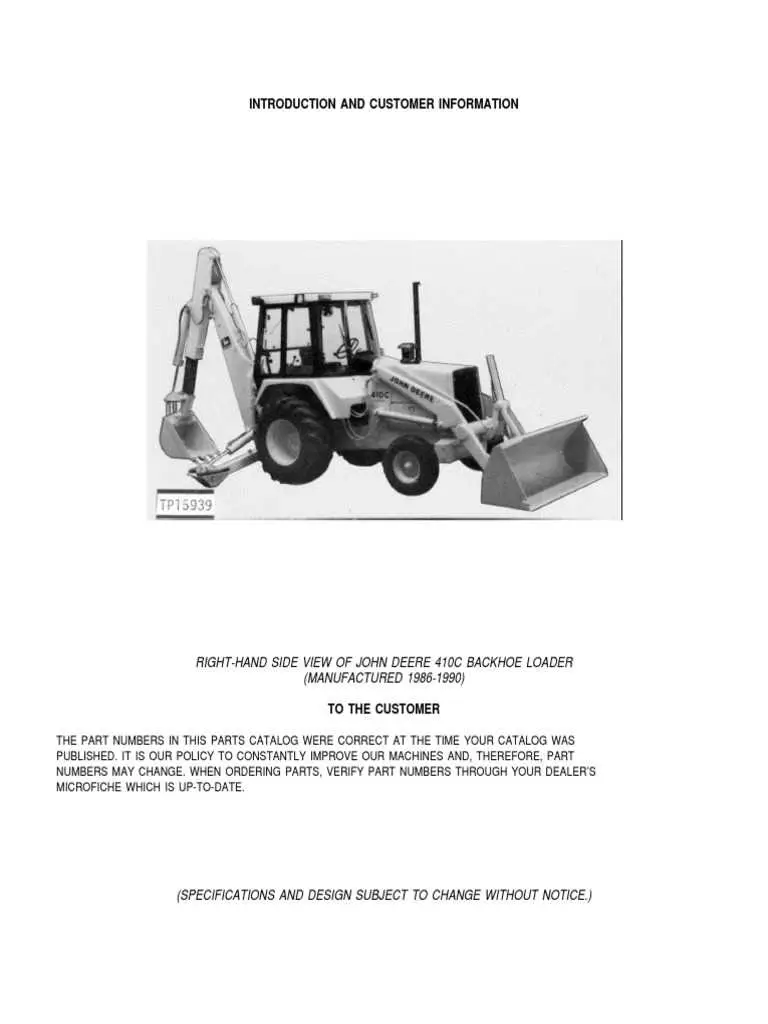 john deere parts diagrams 1990 410c