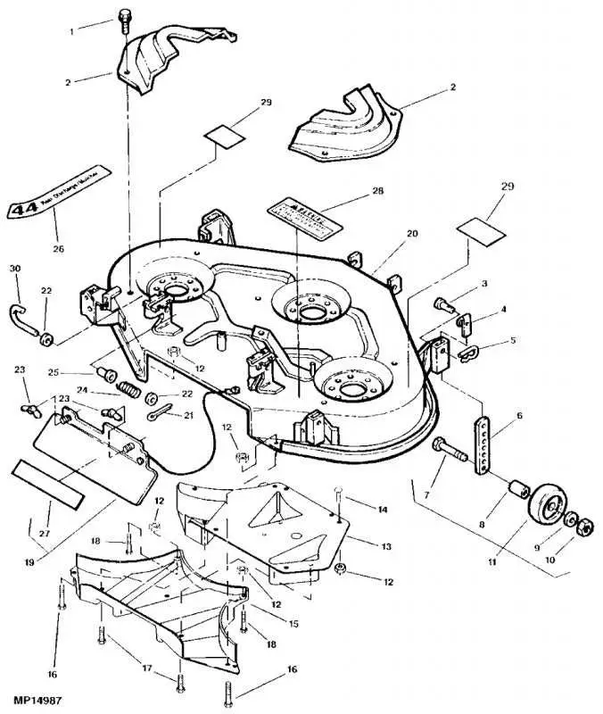 john deere piranha 44 mower deck belt diagram