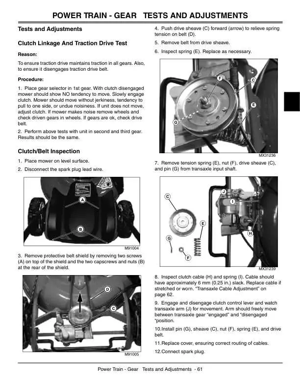 john deere push mower diagram