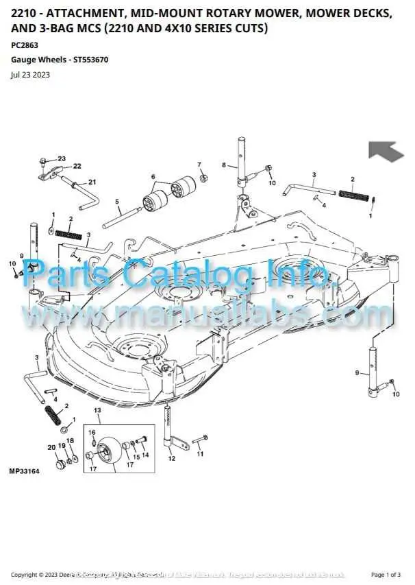 john deere push mower parts diagram