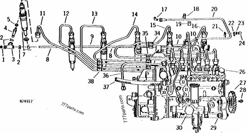 john deere roto fuel pump 15700 parts diagram