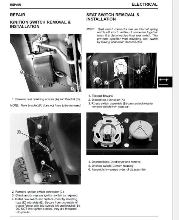 john deere sabre ignition switch diagram