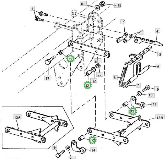 john deere three point shredder diagram