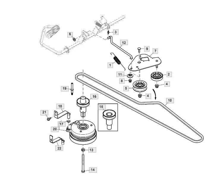 john deere x140 drive belt diagram