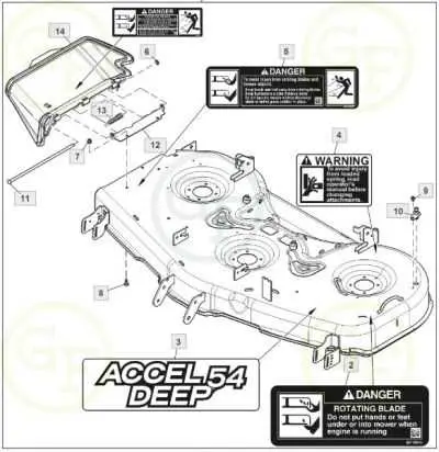 john deere x320 54 mower deck parts diagram