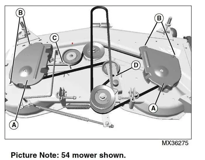 john deere x540 54 deck belt diagram