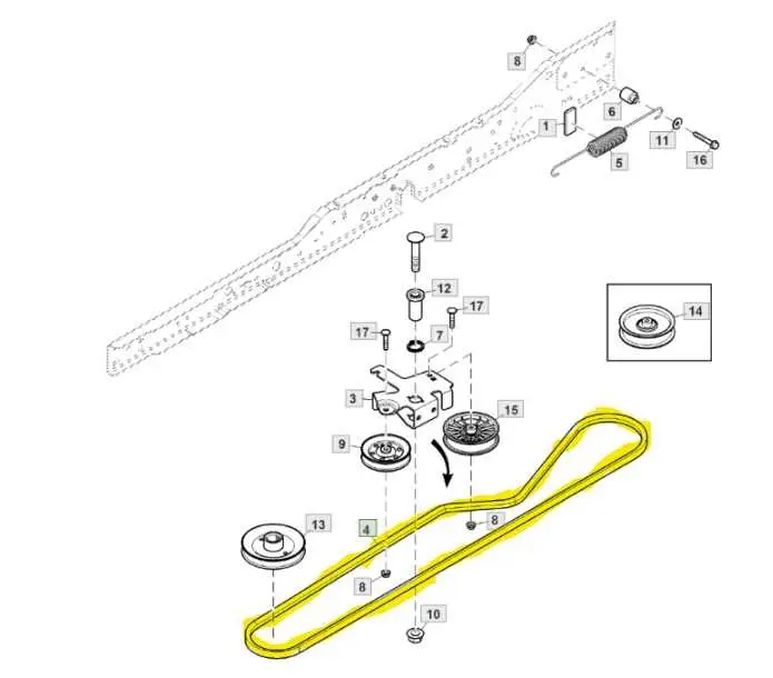 john deere x570 mower belt diagram