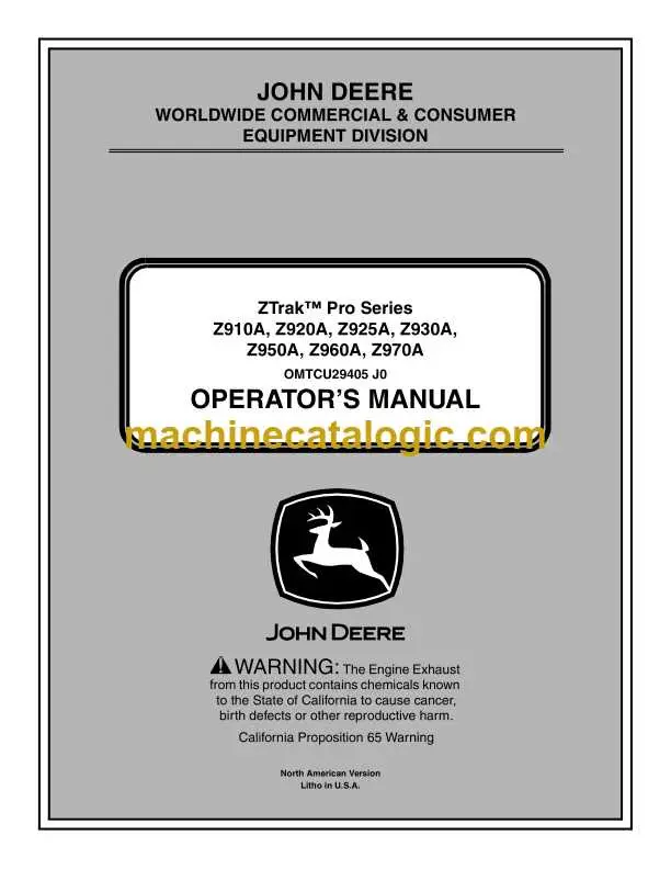 john deere z930 parts diagram
