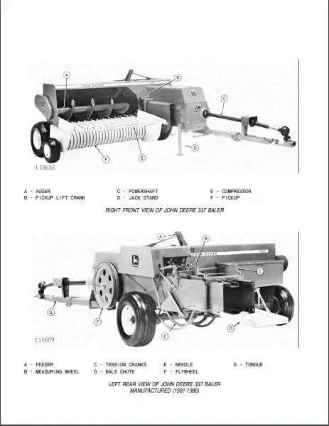 john deere 330 baler parts diagram