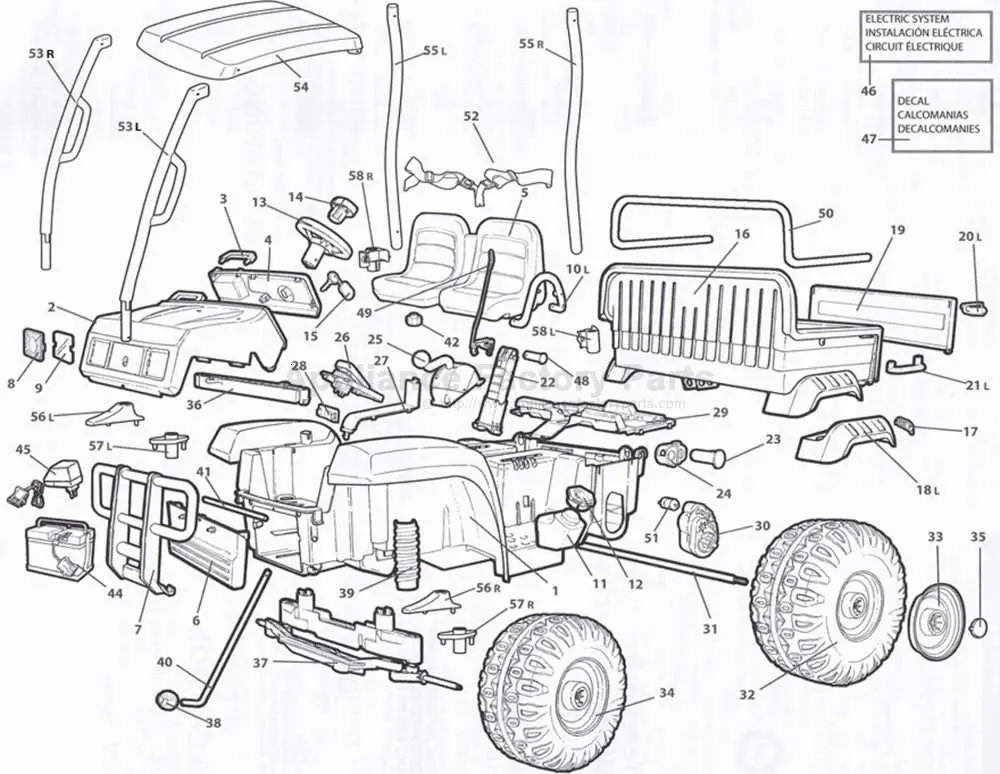 peg perego john deere tractor parts diagram