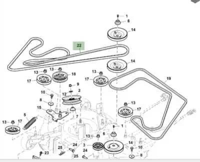 john deere x390 mower deck belt diagram