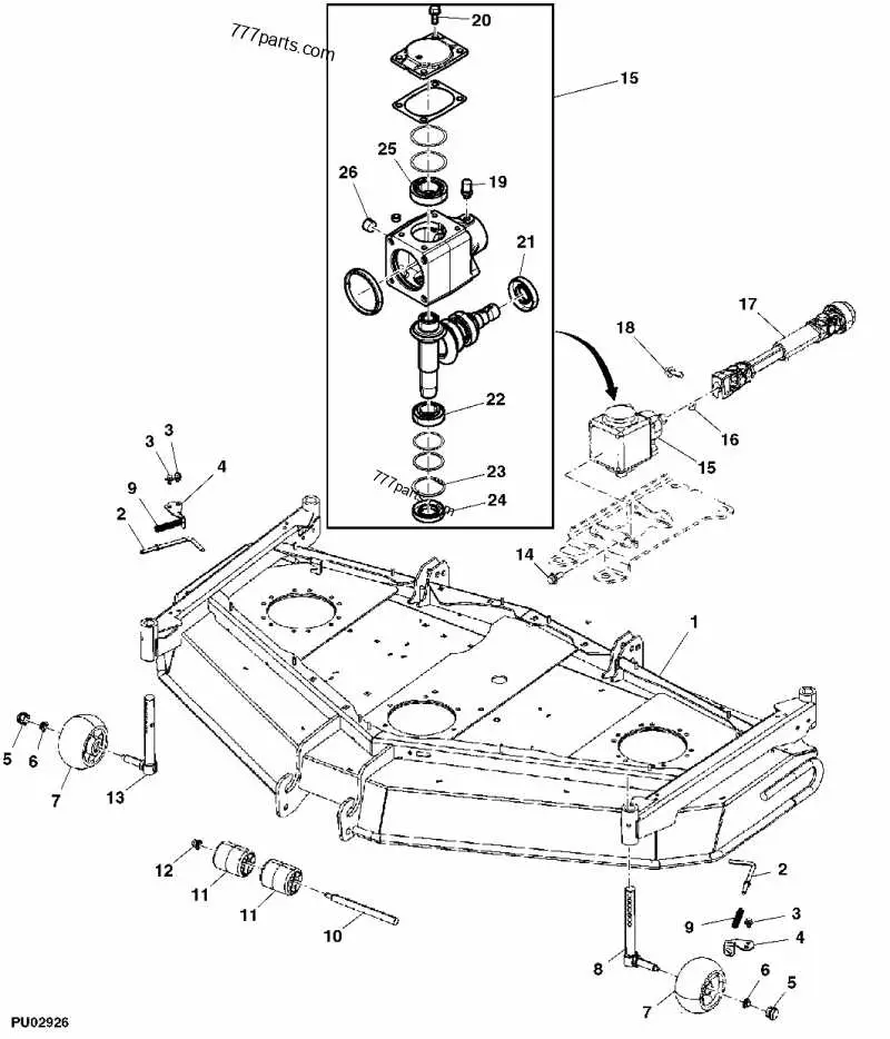 john deere mowing deck diagram am132874
