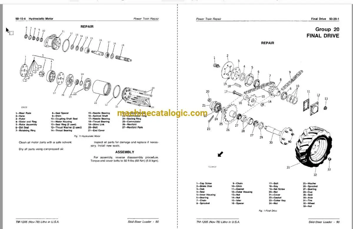 john deere 90 skid steer parts diagram