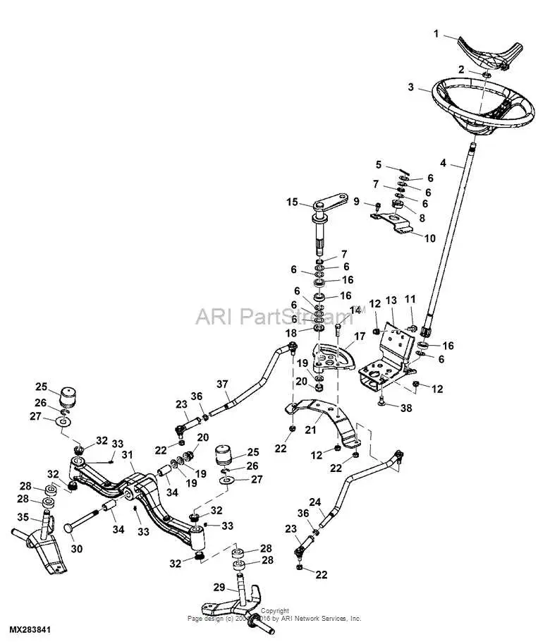 john deere x304 deck parts diagram