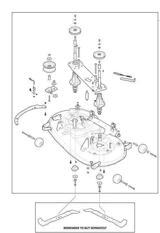 john deere 111 mower deck parts diagram