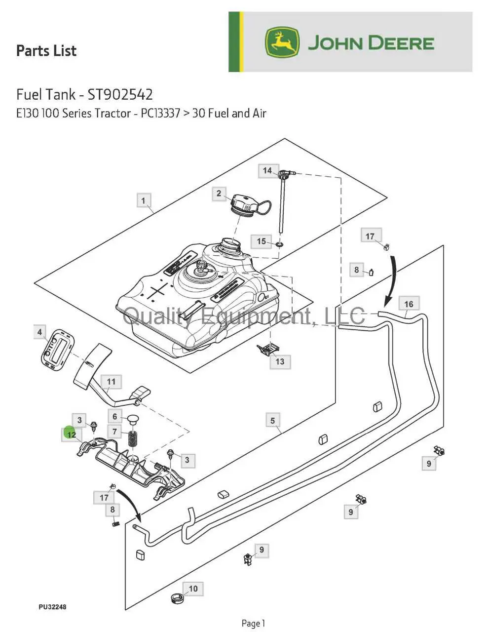john deer 100 series lift lever bracket diagram