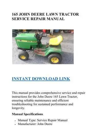 john deere 165 lawn tractor wiring diagram