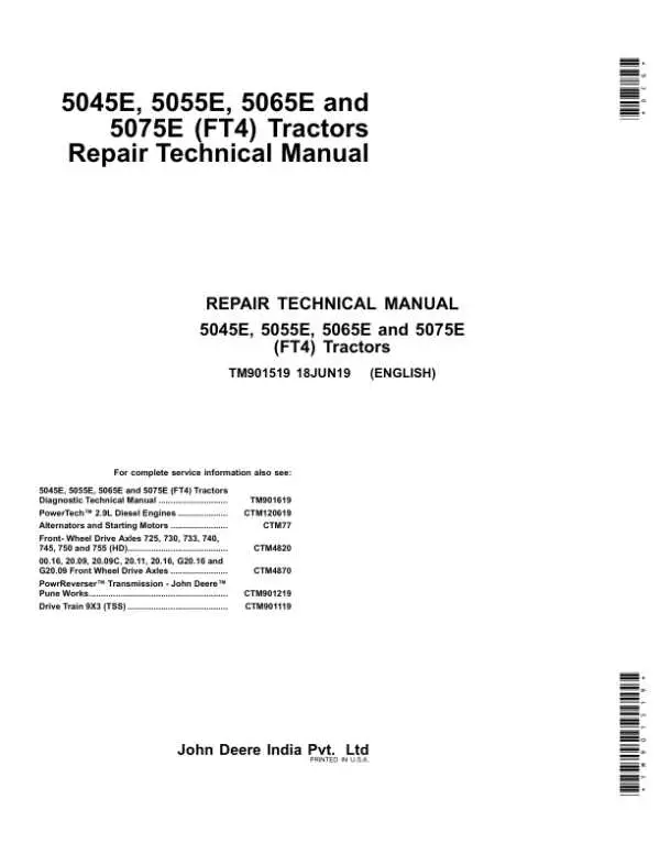 john deere 5045e parts diagram