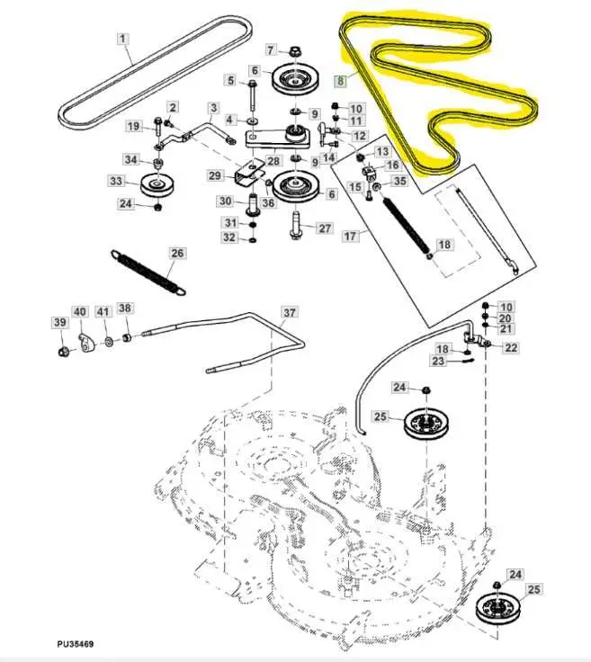 john deere x320 48 mower deck parts diagram
