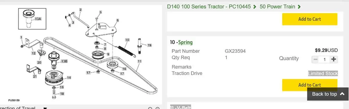 diagram of belt install on john deere d130