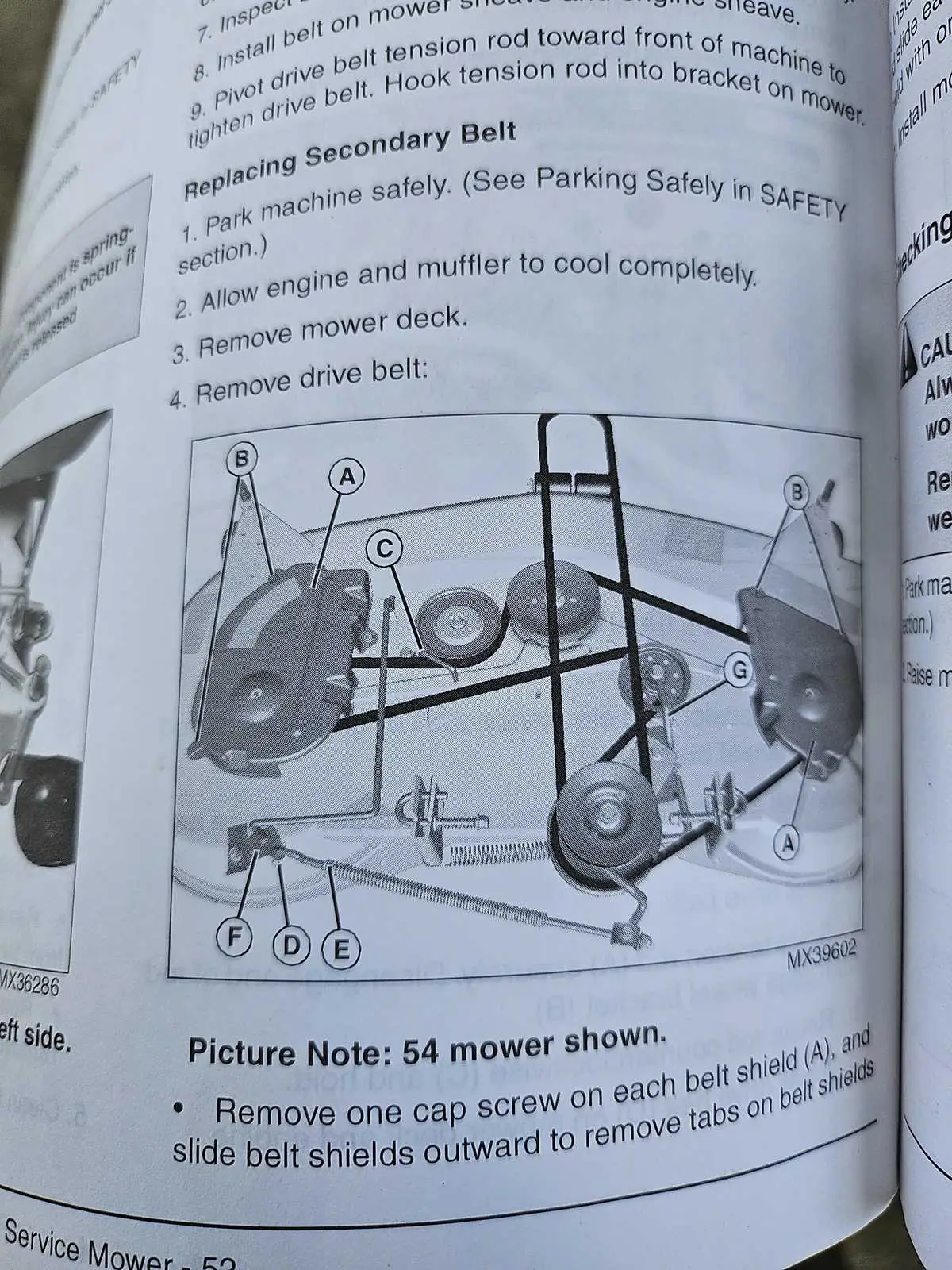 diagram of john deer belt replacement
