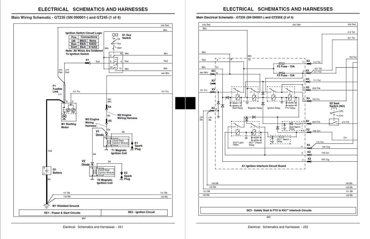 diagrams for a john deere gt235