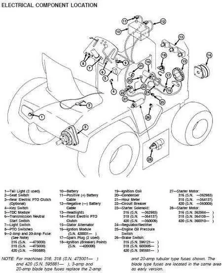john deere 316 parts diagram