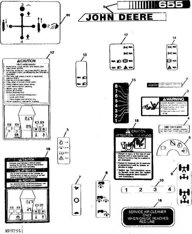 john deere 855 engine diagram