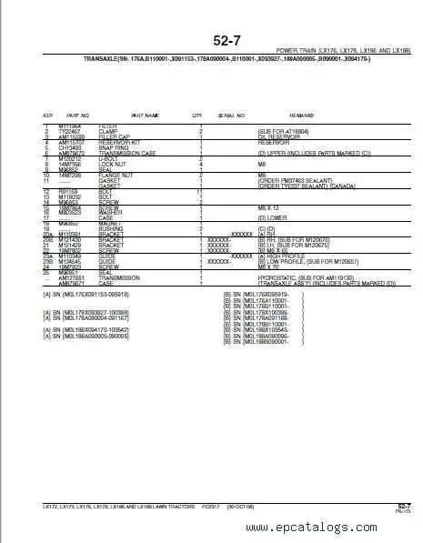 1998 john deere lx173 parts diagram