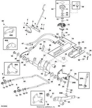 john deere riding mower deck lift bolt diagram