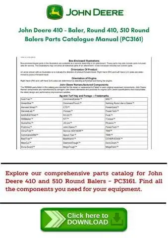 john deere 510 baler parts diagram
