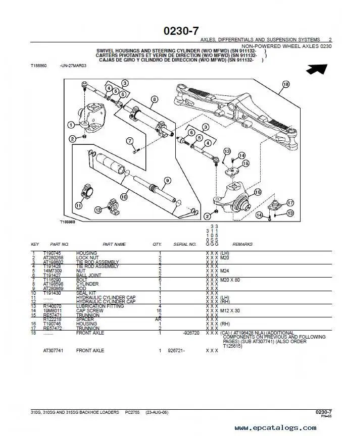john deere 310g backhoe parts diagram