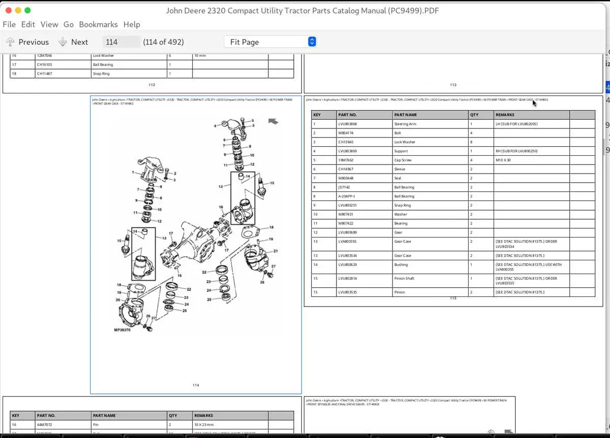 2007 john deere 2320 parts diagram
