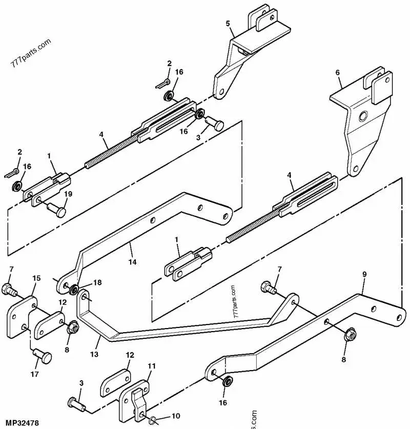 john deere mower deck suspension diagram