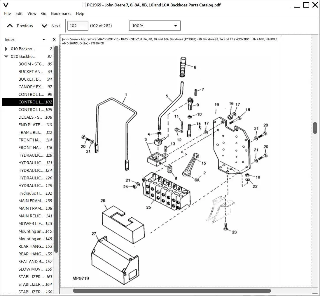 john deere 102 parts diagram