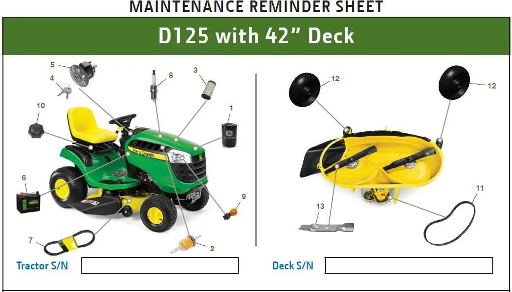john deere d120 mower deck diagram