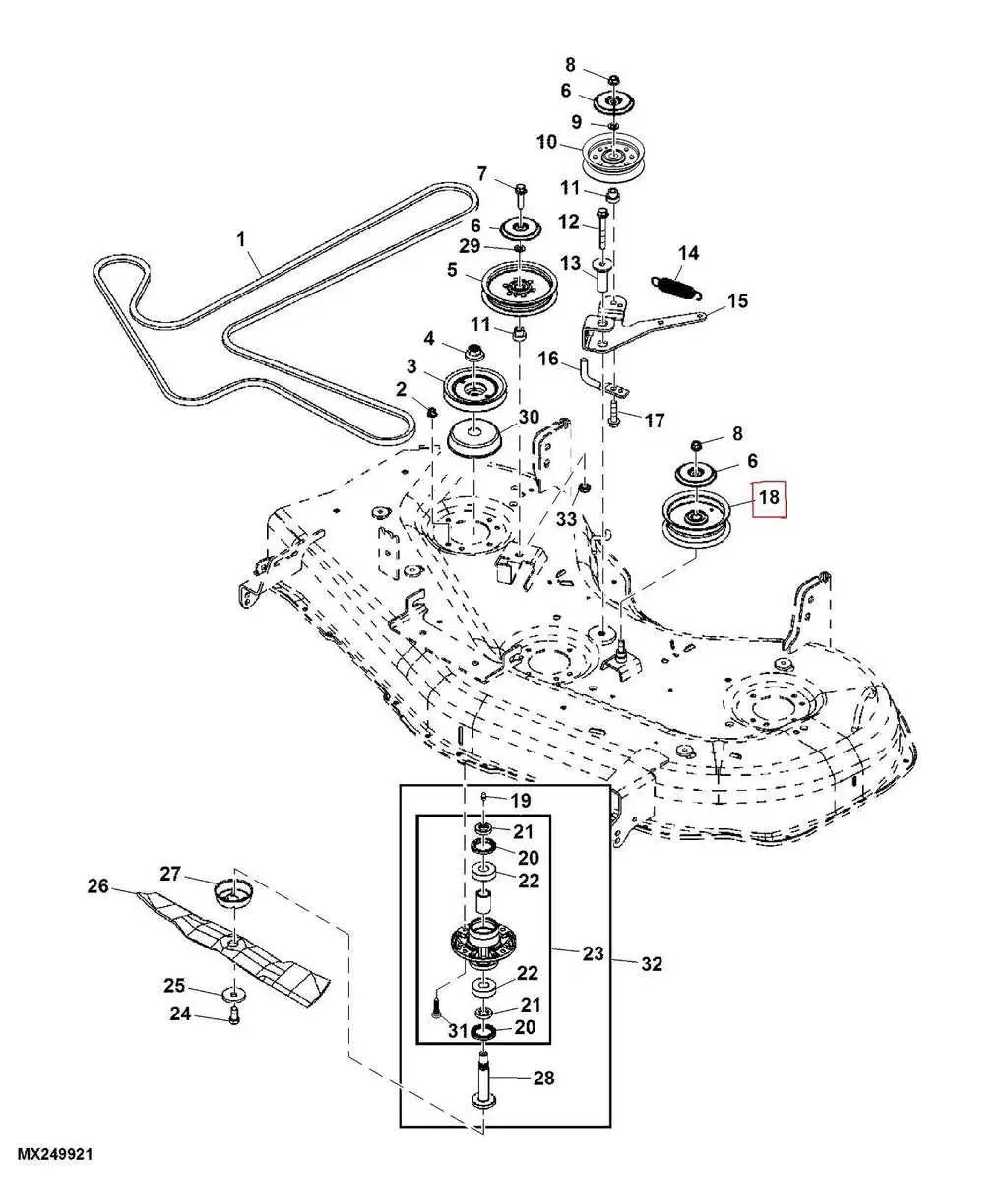 john deere x300 42 inch deck diagram
