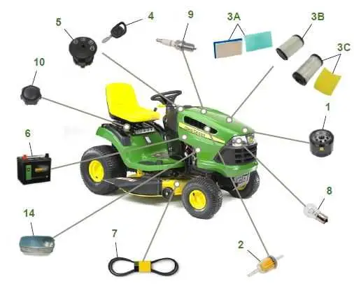 engine part diagram john deere riding mower