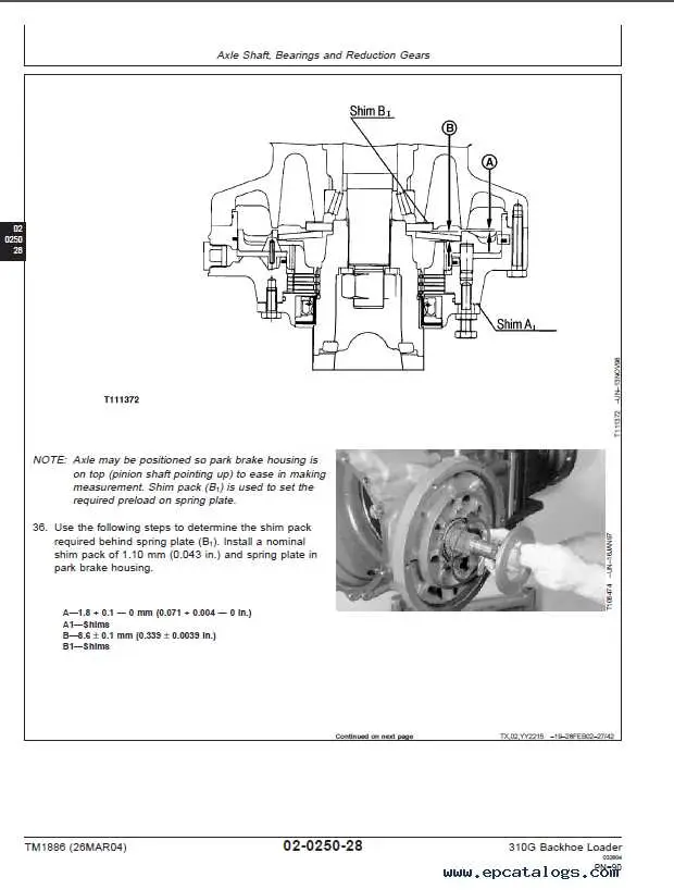 john deere 310g backhoe parts diagram