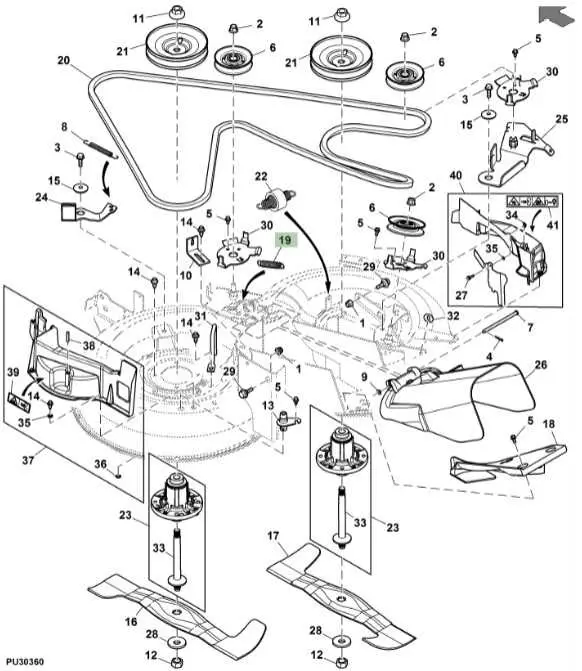 john deere la175 spindle diagram